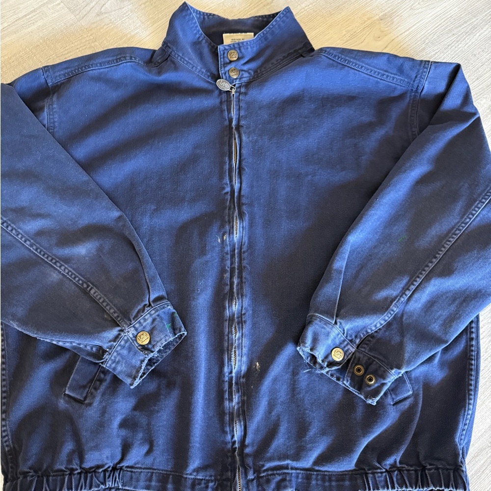 Vintage Denim LEE SPORT  Navy Blue Jacket Bomber W/standup Collar Size XL
